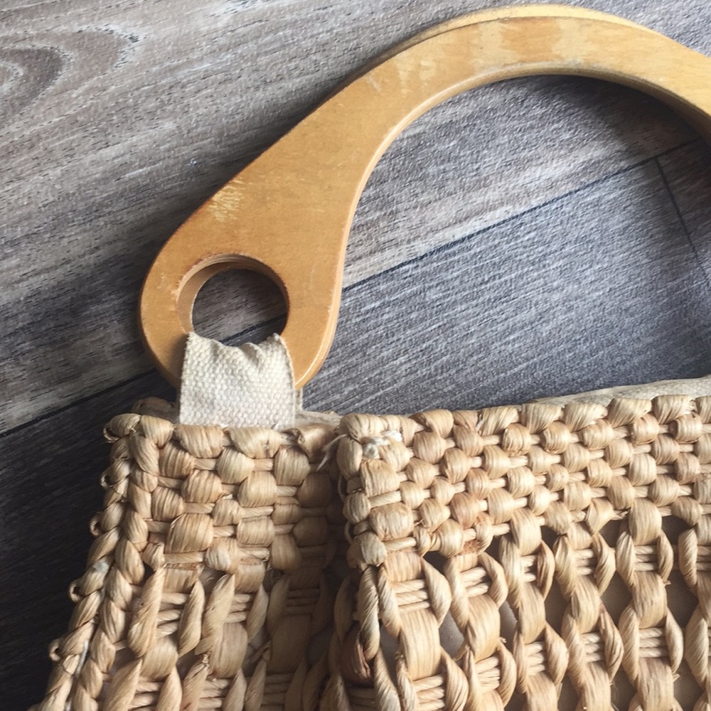 Bohemian Vintage Straw Raffia Lined HandBag - Picture 5 of 9